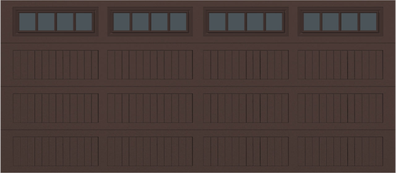 16x7 -  Straight Stockbridge Long - Tinted   With glass Long - Brown