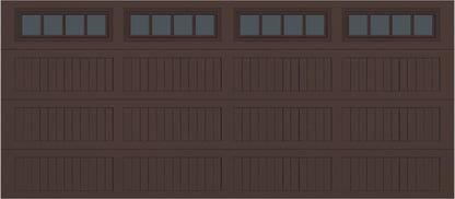 16x7 -  Straight Stockbridge Long - Tinted   With glass Long - Brown