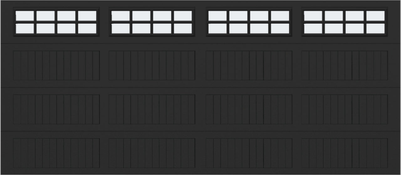 16x7 - Frosted -  Long - Stockton With glass Long - Black