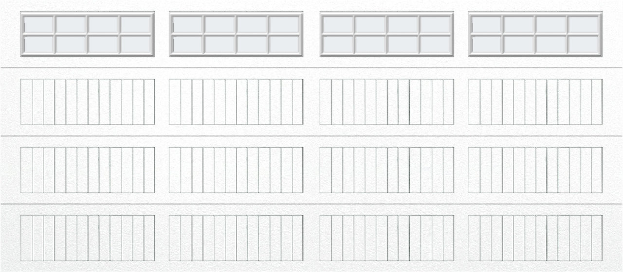 16x7 - Frosted -  Long -Stockton With glass Long - White