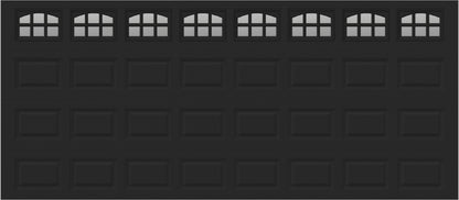 16x7 -  Cascade Short - Clear  With glass - Black