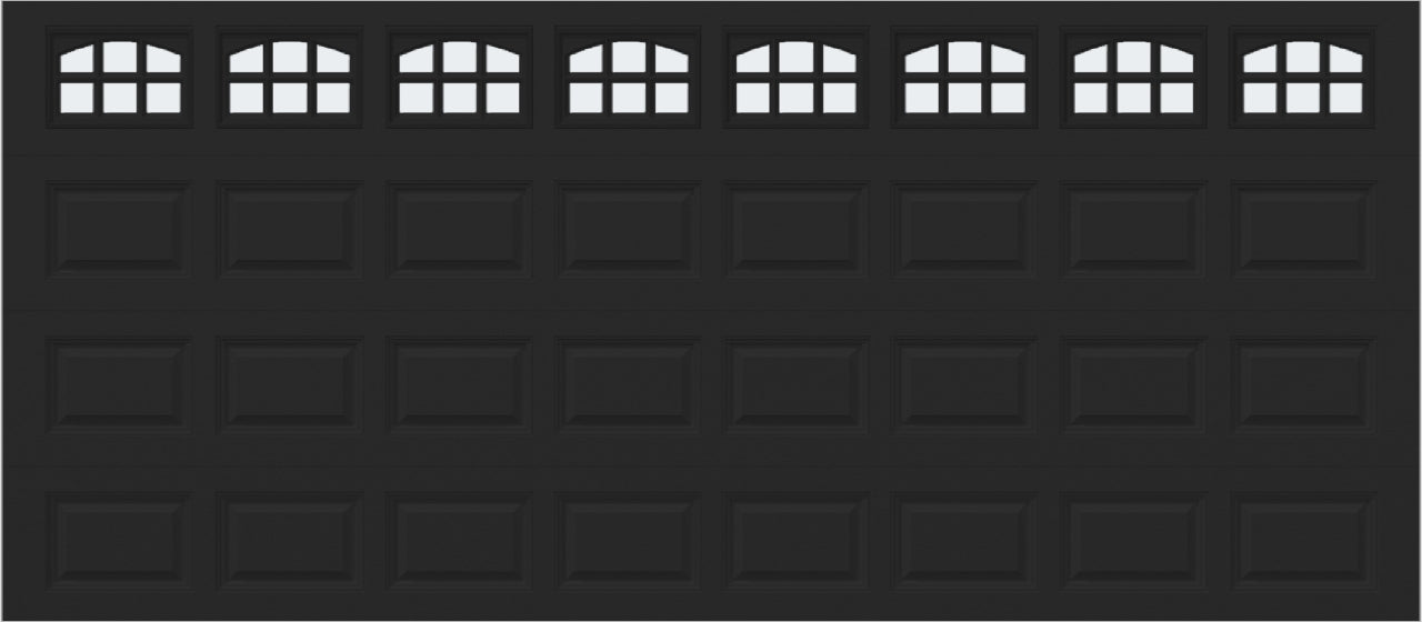 16x7 -  Cascade Short - Frosted  With glass - Black.