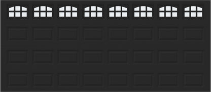 16x7 -  Cascade Short - Frosted  With glass - Black.