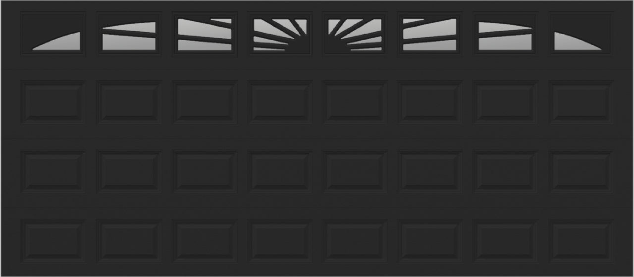 16x7 -  Sunburst - ClearWith glass - Black