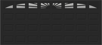 16x7 -  Sunburst - ClearWith glass - Black