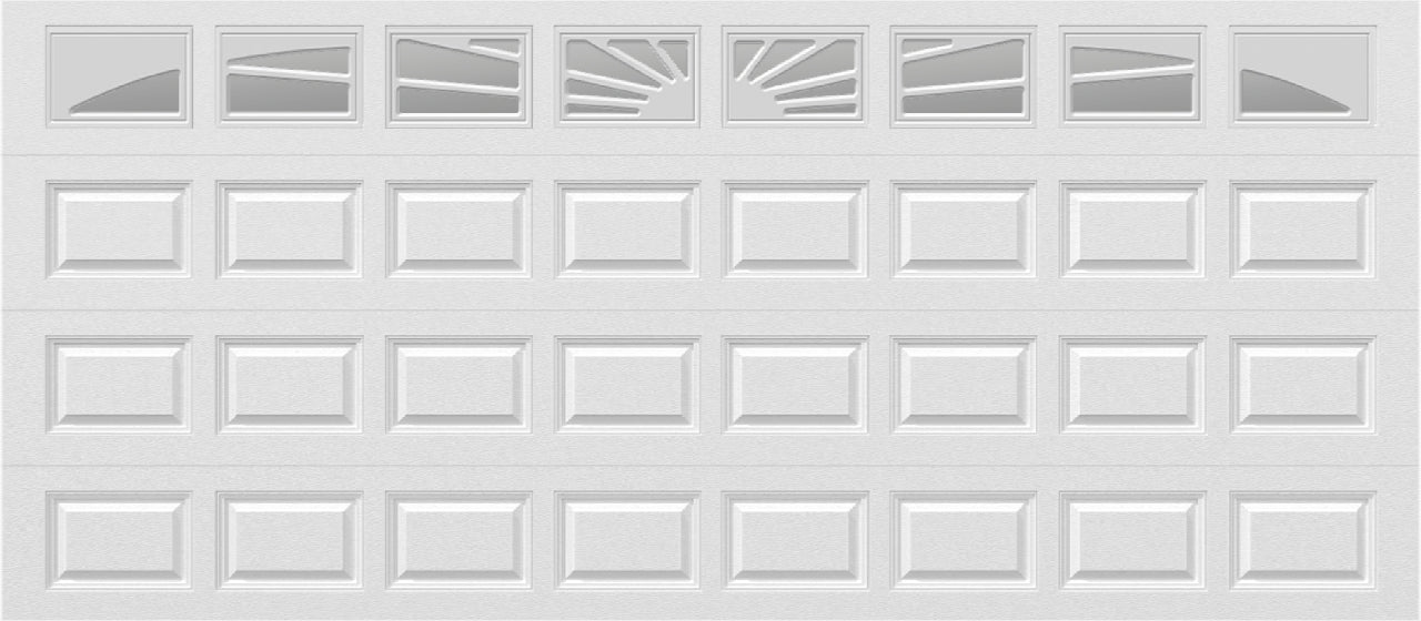 16x7 -  Sunburst - Clear With glass - White