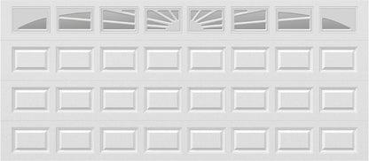 16x7 -  Sunburst - Clear With glass - White