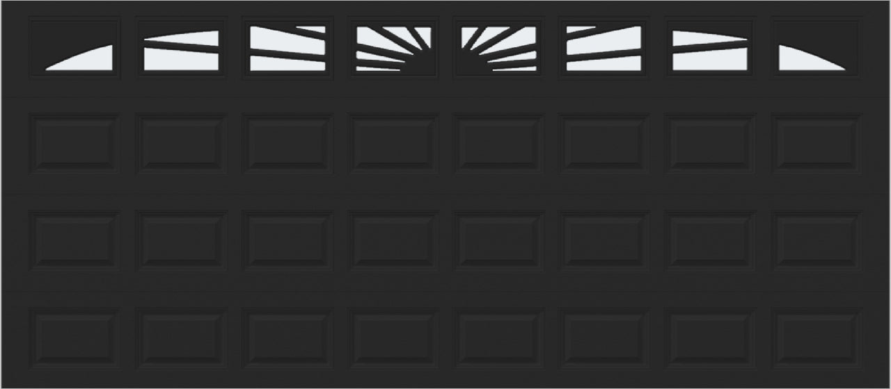 16x7 -  Sunburst - Frosted -   With glass Long - Black