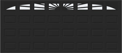 16x7 -  Sunburst - Frosted -   With glass Long - Black