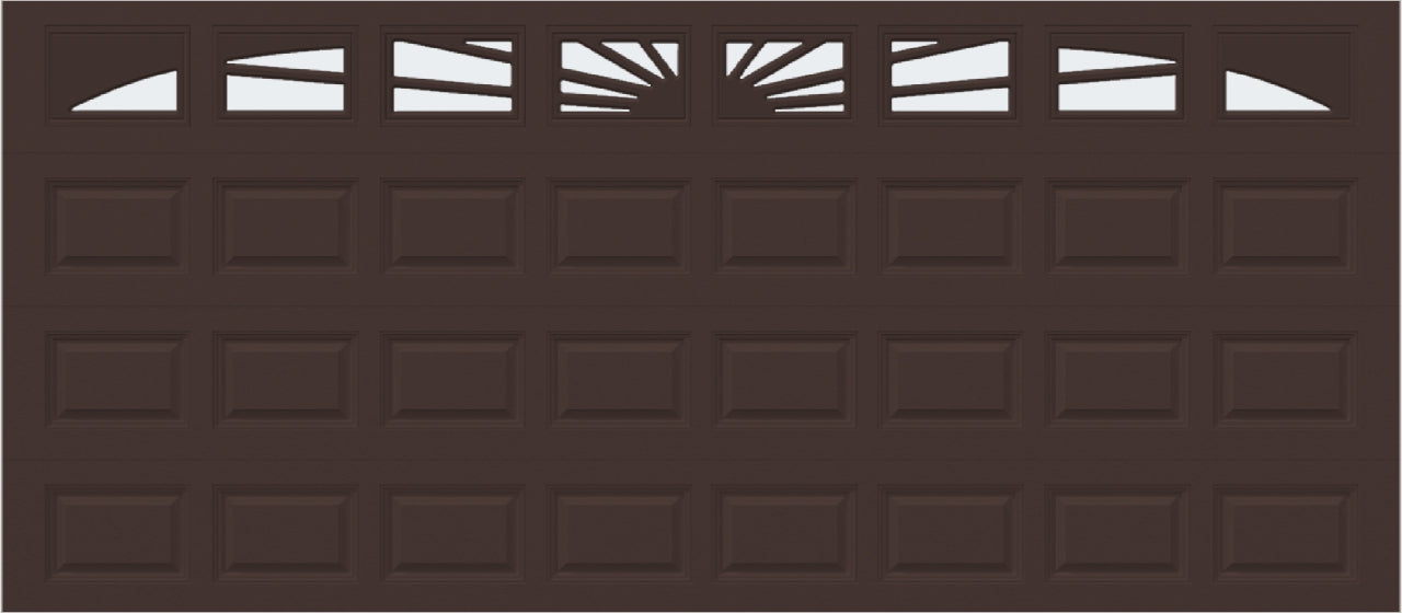 16x7 -  Sunburst - Frosted -  With glass Long - Brown