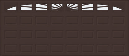 16x7 -  Sunburst - Frosted -  With glass Long - Brown