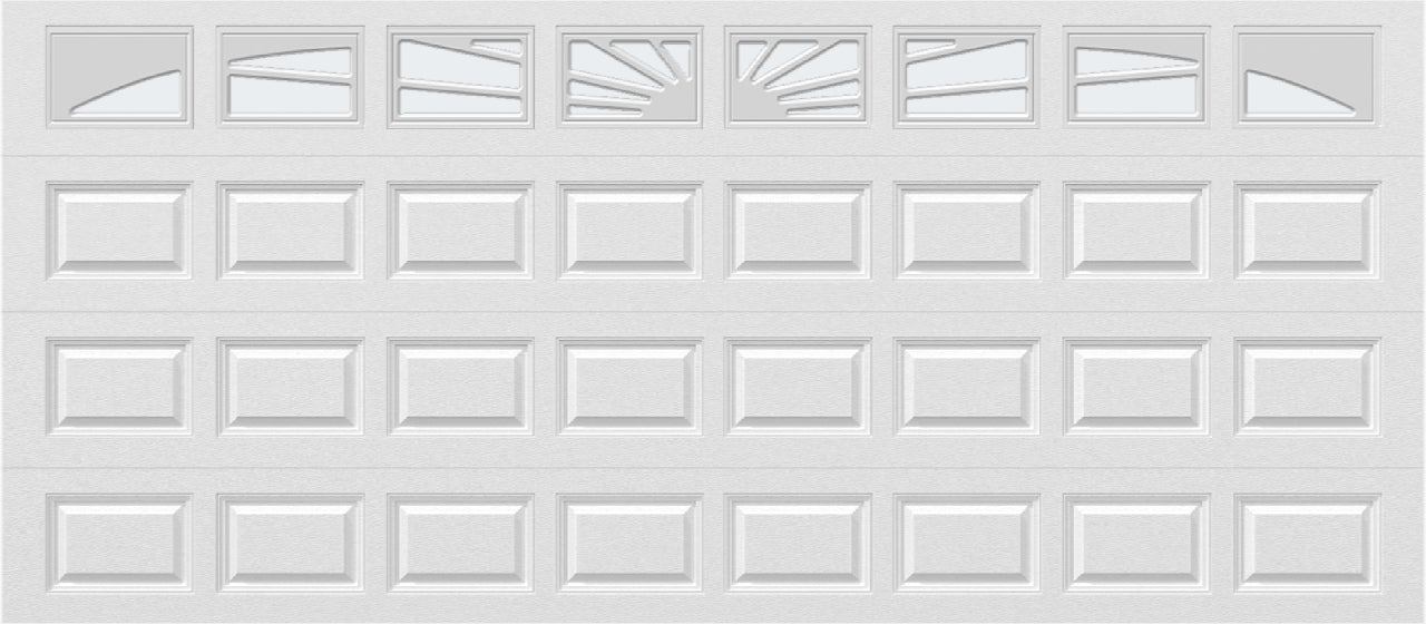 16x7 -  Sunburst - Frosted - With glass Long - White