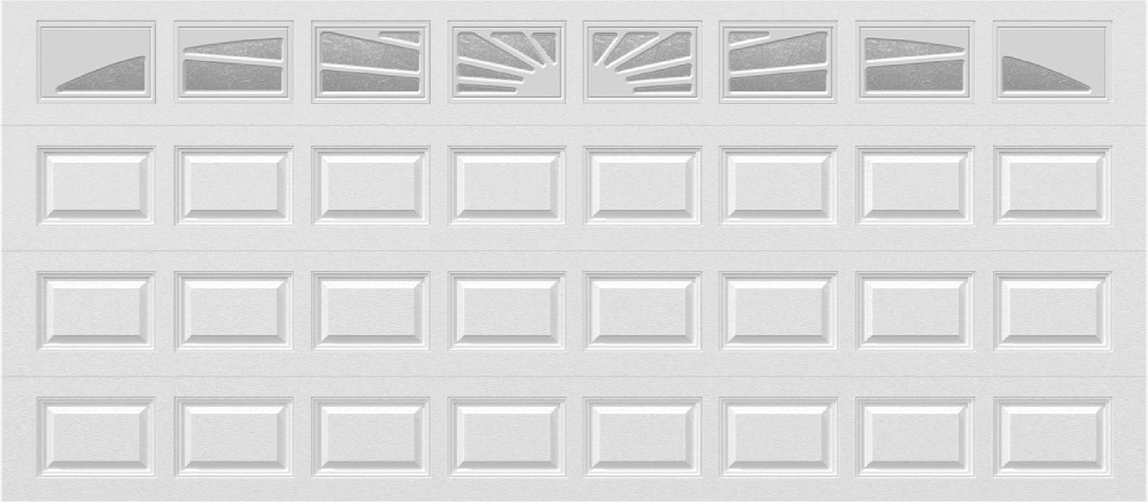 16x7 - Sunburst - Obscure - With glass Long - White