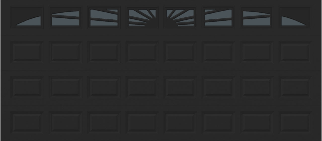 16x7 -  Sunburst - Tinted -   With glass Long - Black