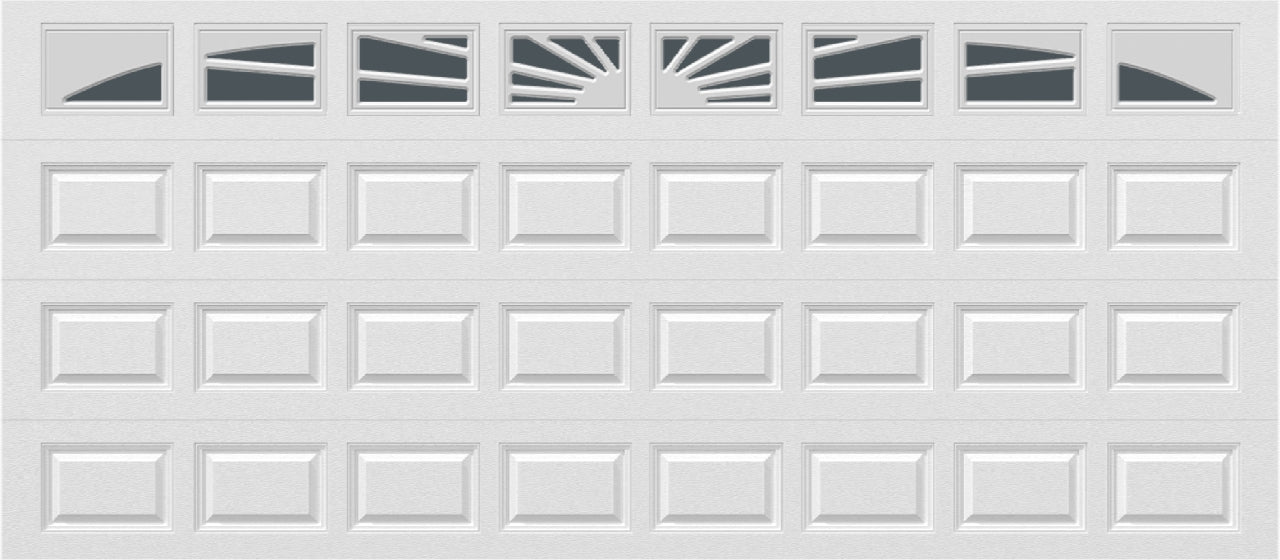 16x7 -  Sunburst - Tinted . - With glass Long - White