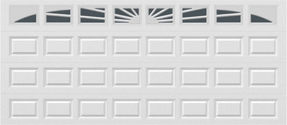 16x7 -  Sunburst - Tinted . - With glass Long - White