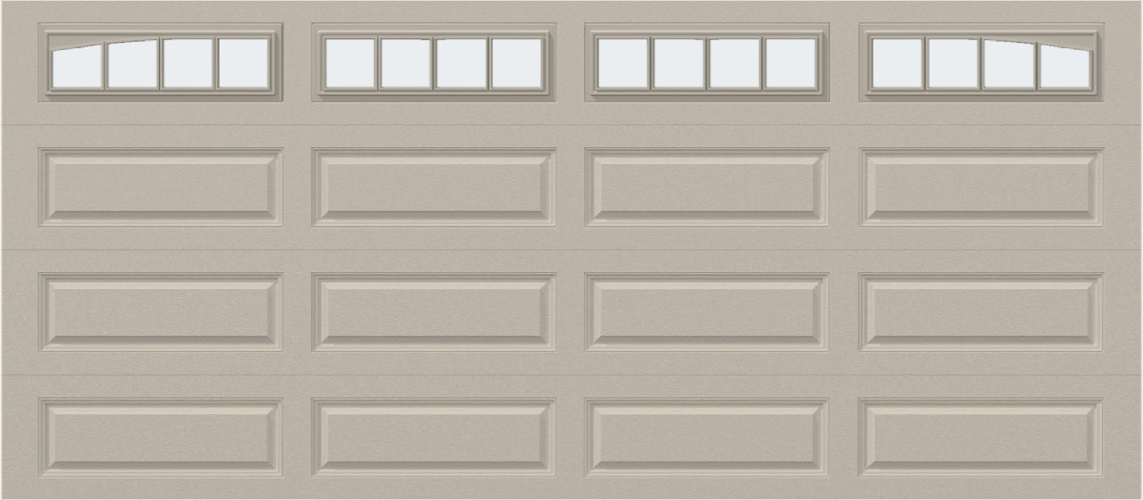 16x7 - Arched Stockbridge Long - Frosted With glass Long - Almond