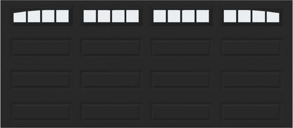 16x7 - Arched Stockbridge Long - Frosted With glass Long - Black