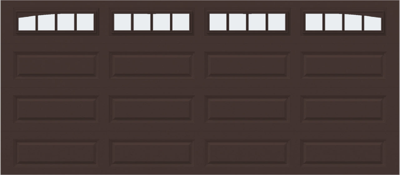 16x7 - Arched Stockbridge Long - Frosted With glass Long - Brown