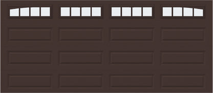 16x7 - Arched Stockbridge Long - Frosted With glass Long - Brown