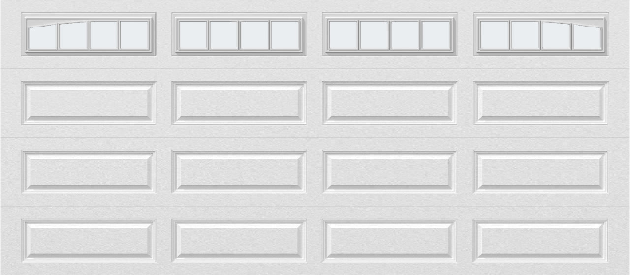 16x7 - Arched Stockbridge Long - Frosted With glass Long - White