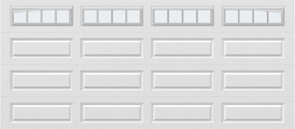 16x7 - Arched Stockbridge Long - Frosted With glass Long - White