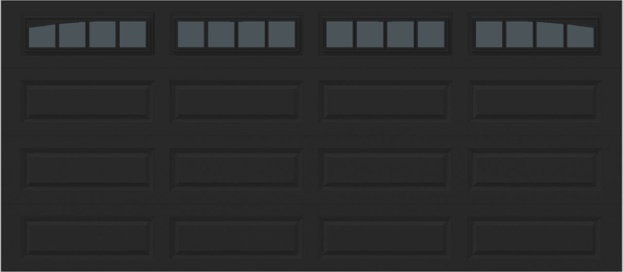 16x7 -  Arched Stockbridge Long - Tinted With glass Long - Black