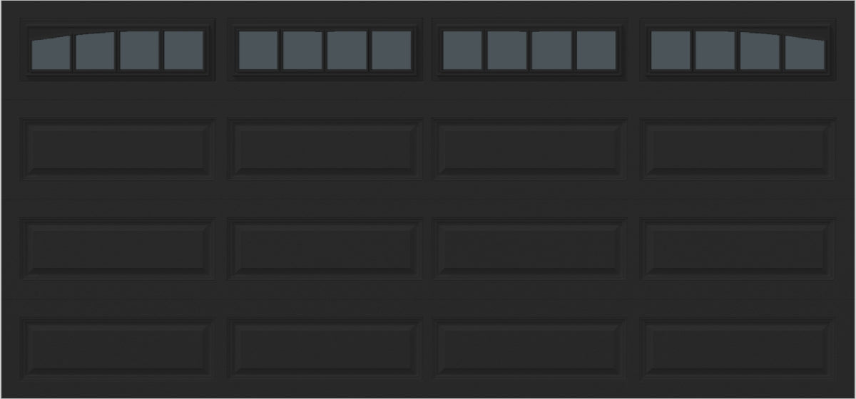 15x7 -  Arched Stockbridge Long - Tinted With glass Long - Black