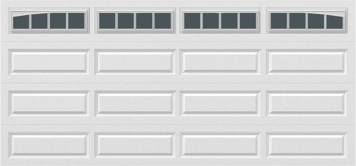 15x7 -  Arched Stockbridge Long - Tinted With glass Long - White