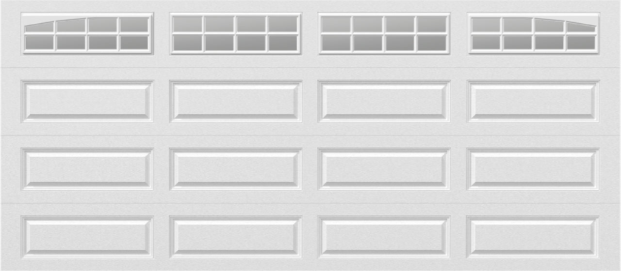 16x7 -  Arched Stockton Long - Clear  With glass Long - White