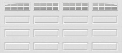 16x7 -  Arched Stockton Long - Clear  With glass Long - White