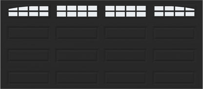 16x7 -  Arched Stockton Long - Frosted With glass Long - Black