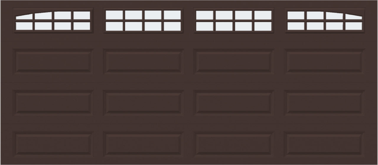 16x7 -  Arched Stockton Long - Frosted With glass Long - Brown