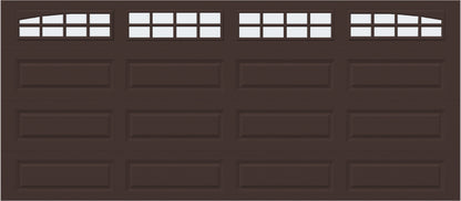 16x7 -  Arched Stockton Long - Frosted With glass Long - Brown