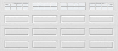 16x7 -  Arched Stockton Long - Frosted With glass Long - White