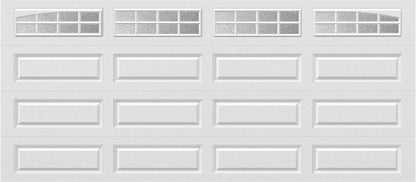 16x7 -  Arched Stockton Long - Obscure With glass Long - White