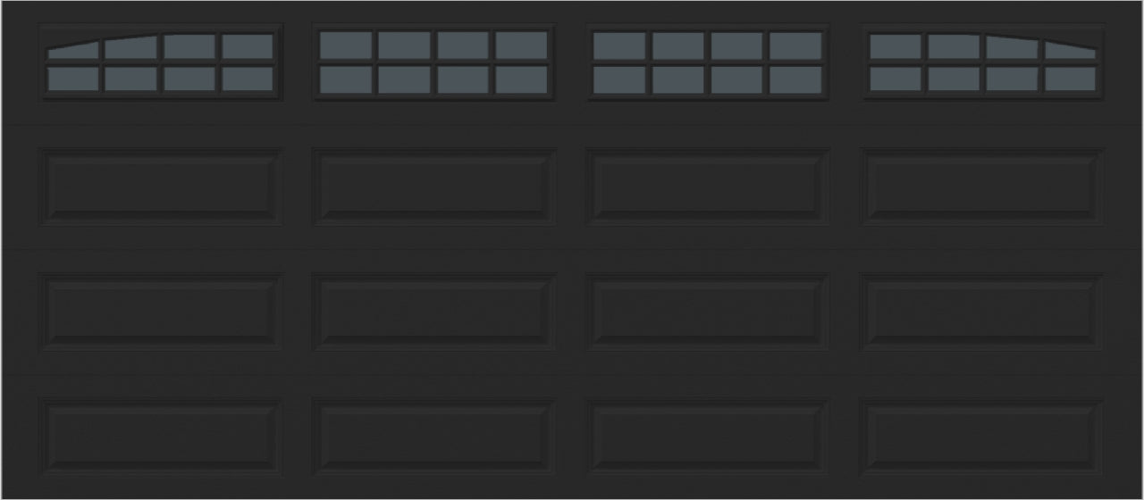 16x7 - Arched Stockton Long - Tinted With glass Long - Black