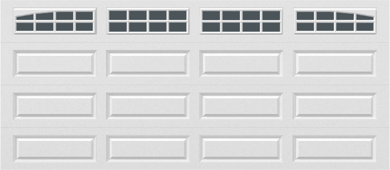 16x7 -  Arched Stockton Long - Obscure With glass Long - White