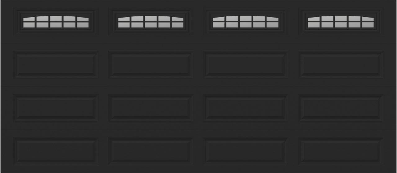 16x7 -  Cascade - Clear  With glass Long - Black