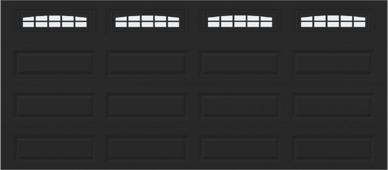 16x7 -  Cascade - Frosted  With glass Long - Black