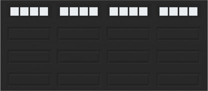 16x7 -  Straight Stockbridge Long - Frosted With glass Long - Black