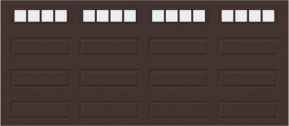 16x7 -  Straight Stockbridge Long - Frosted With glass Long - Brown