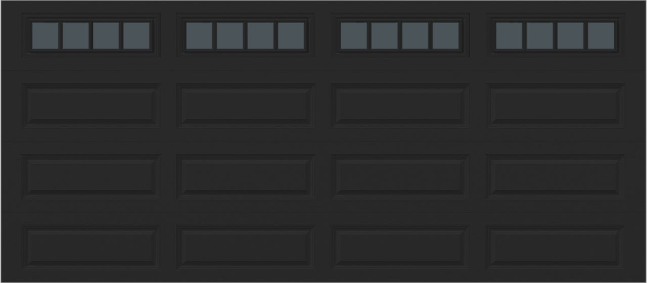 16x7 -  Straight Stockbridge Long - Tinted   With glass Long - Black