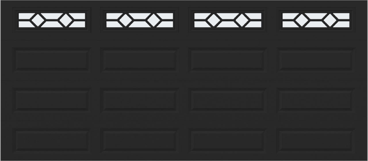 16x7 -  Waterton Long 1 - Frosted -   With glass Long - Black