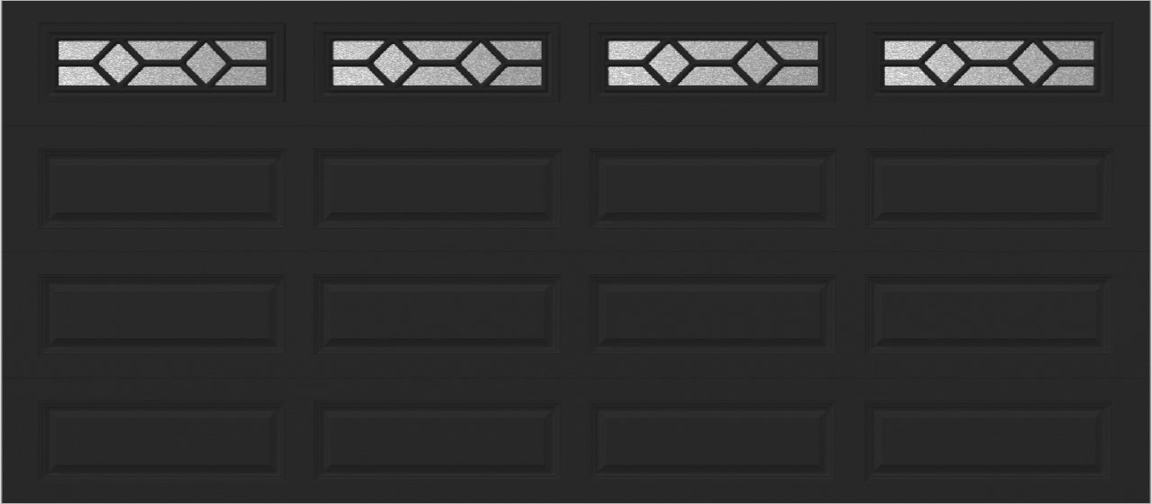 16x7 -  Waterton 1  - Obscure-   With glass Long - Black