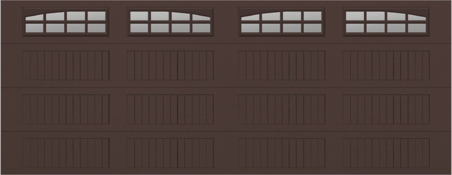 18x7 -  Arched Stockton Long - Clear  With glass Long - Brown