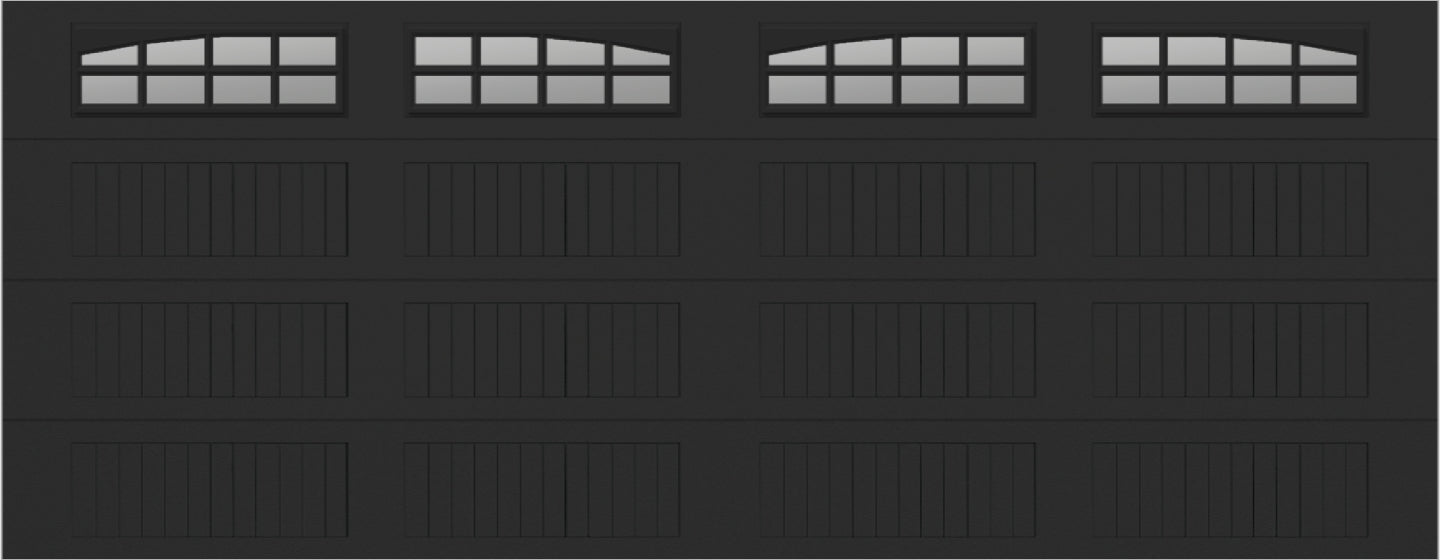 18x7 -  Arched Stockton Long - Clear  With glass Long - Black