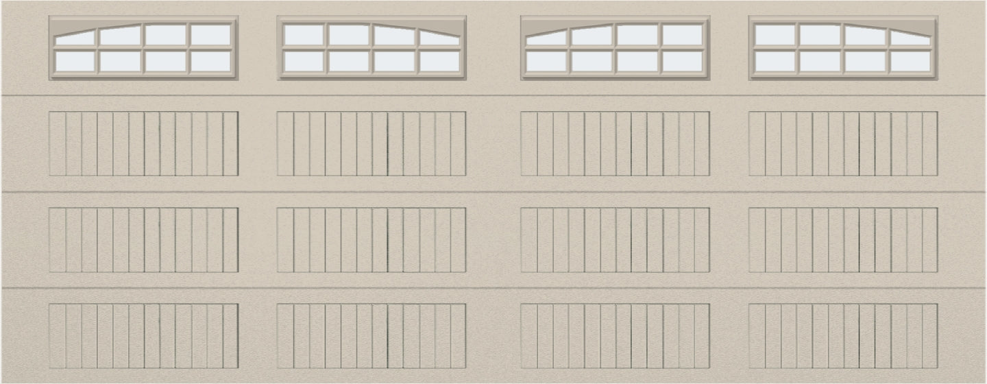 18x7 - Arched Stockton Long - Frosted With glass Long - Almond