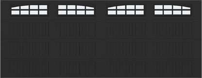 18x7 -  Arched Stockton Long - Frosted With glass Long - Black