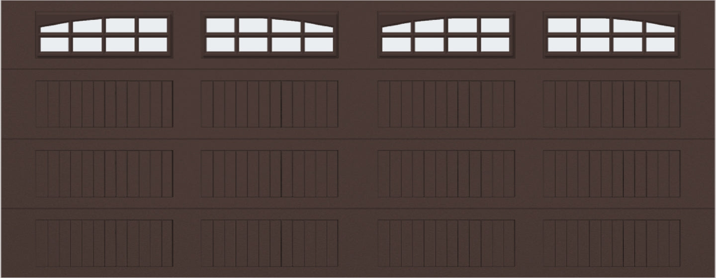 18x7 -  Arched Stockton Long - Frosted With glass Long - Brown